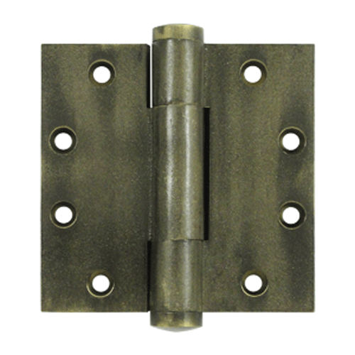 4 1/2 Inch X 4 1/2 Inch Solid Brass Hinge Interchangeable Finials (Bronze Dark Finish) DELTANA