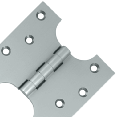 4 Inch x 4 Inch Solid Brass Parliament Hinge (Brushed Chrome Finish) DELTANA