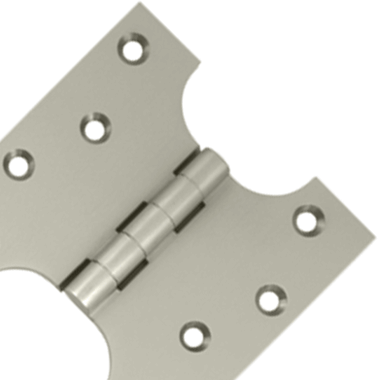 4 Inch x 4 Inch Solid Brass Parliament Hinge (Brushed Nickel Finish) DELTANA