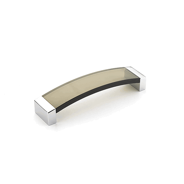 5 3/8 Inch (5 Inch c-c) Positano Arched Smoke Pull (Polished Chrome Finish) SCHAUB