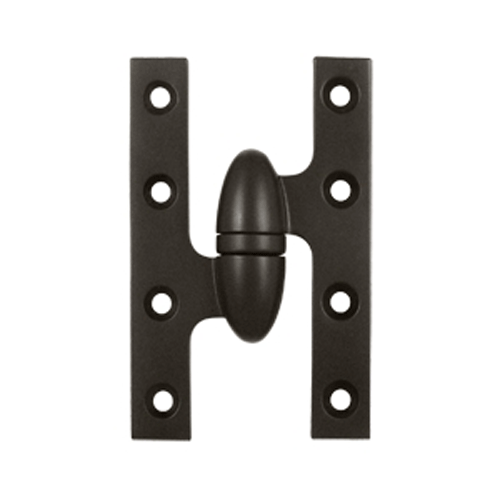 5 Inch x 3 1/4 Inch Solid Brass Olive Knuckle Hinge (Oil Rubbed Bronze Finish) DELTANA