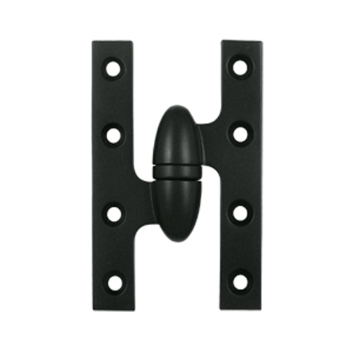 5 Inch x 3 1/4 Inch Solid Brass Olive Knuckle Hinge Paint Black Finish DELTANA