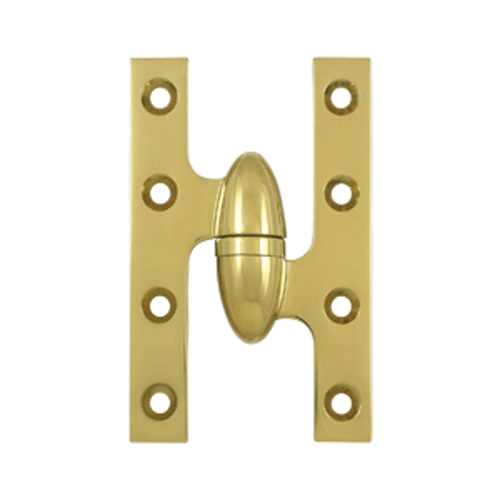 5 Inch x 3 1/4 Inch Solid Brass Olive Knuckle Hinge (PVD Finish) DELTANA