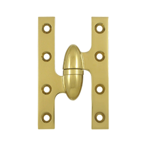 5 Inch x 3 1/4 Inch Solid Brass Olive Knuckle Hinge (PVD Finish) DELTANA