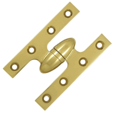 5 Inch x 3 1/4 Inch Solid Brass Olive Knuckle Hinge (PVD Finish) DELTANA