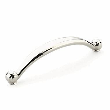 6 1/2 Inch (6 Inch c-c) Cabriole Pull (Polished Nickel Finish) SCHAUB