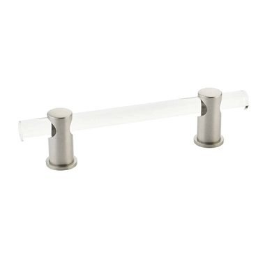 6 Inch (4 Inch c-c) Lumiere Acrylic Pull (Brushed Nickel Finish) SCHAUB