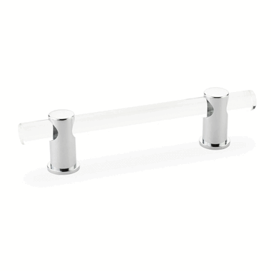 6 Inch (4 Inch c-c) Lumiere Acrylic Pull (Polished Chrome Finish) SCHAUB