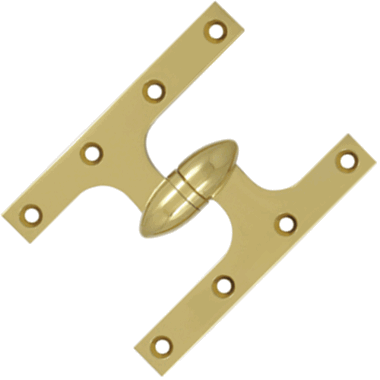 6 Inch x 4 1/2 Inch Solid Brass Olive Knuckle Hinge (PVD Finish) DELTANA