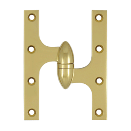 6 Inch x 4 1/2 Inch Solid Brass Olive Knuckle Hinge (PVD Finish) DELTANA