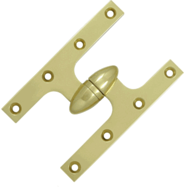 6 Inch x 4 Inch Solid Brass Olive Knuckle Hinge Polished Brass Finish DELTANA