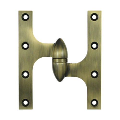 6 Inch x 5 Inch Solid Brass Olive Knuckle Hinge (Antique Brass Finish) DELTANA