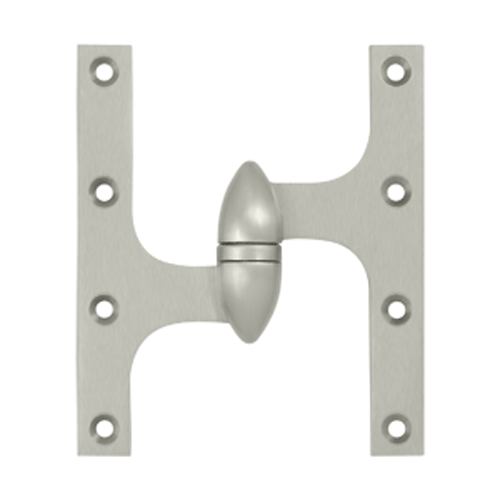 6 Inch x 5 Inch Solid Brass Olive Knuckle Hinge Brushed Nickel Finish DELTANA