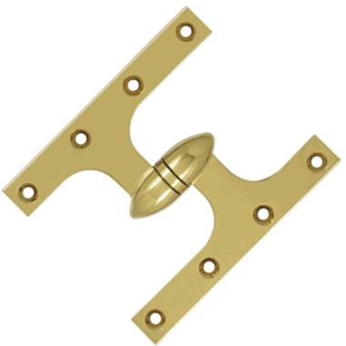 6 Inch x 5 Inch Solid Brass Olive Knuckle Hinge (PVD Finish) DELTANA