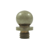 9/16 Inch Solid Brass Ball Tip Hinge Finial White Bronze Light Finish DELTANA