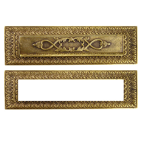 Antique Front Door Mail Slot - Victorian Style (Antique Brass Finish) COPPER MOUNTAIN HARDWARE