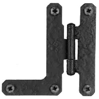 Pair 3 Inch HL Hinge: Black Matte Iron Hinges (Flush Finish) ACORN MANUFACTURING