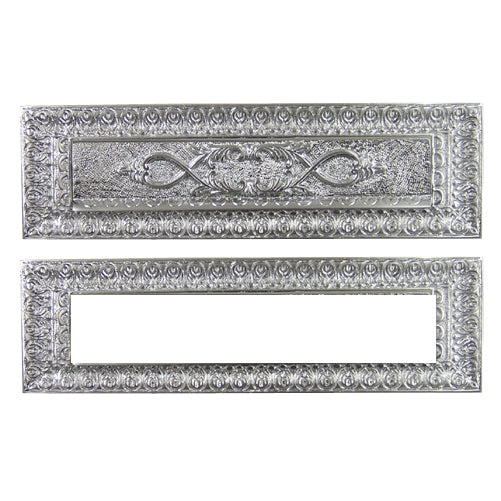 Antique Front Door Mail Slot - Victorian Style (Brushed Nickel) COPPER MOUNTAIN HARDWARE