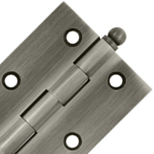 3 Inch x 2 Inch Solid Brass Cabinet Hinges (Antique Nickel Finish) DELTANA