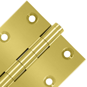 3 X 3 Inch Solid Brass Hinge Interchangeable Finials (Square Corner, PVD Polished Brass Finish) DELTANA