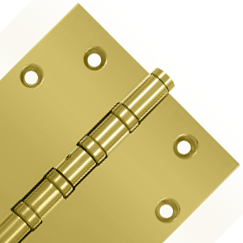 4 1/2 Inch X 4 1/2 Inch Solid Brass Non-Removable Pin Square Hinge (PVD Polished Brass Finish) DELTANA