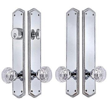 Georgian Roped Oval Deadbolt Entryway Set (Polished Chrome Finish) COPPER MOUNTAIN HARDWARE