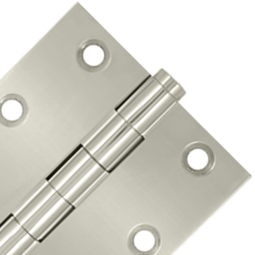 3 X 3 Inch Solid Brass Hinge Interchangeable Finials (Square Corner, Brushed Nickel Finish) DELTANA