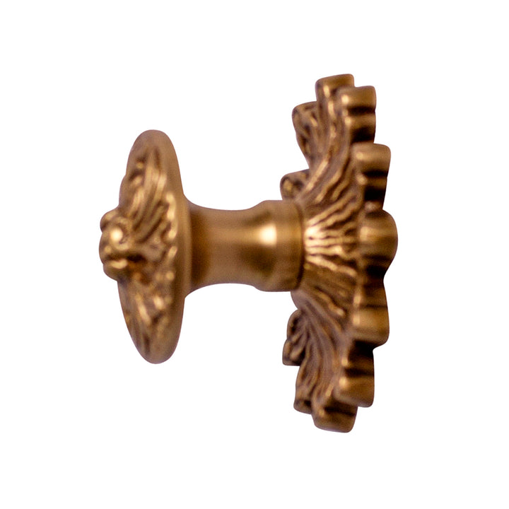 2 5/8 Inch Polished Brass Rococo Victorian Knob with Back Plate (Several Finishes Available) COPPER MOUNTAIN HARDWARE