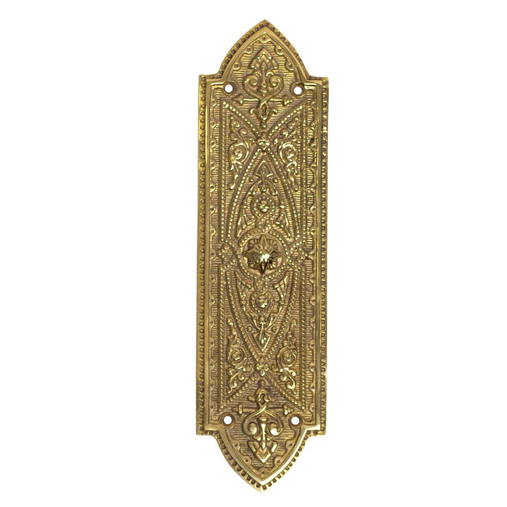 10 Inch Brass Ornate Style Push Plate (Several Finishes Available) COPPER MOUNTAIN HARDWARE