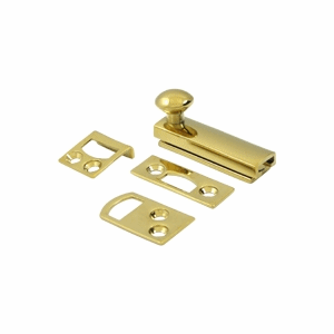 2 Inch Solid Brass Surface Bolt (Lifetime Polished Brass Finish) DELTANA