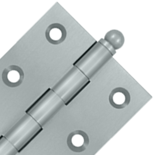 2 1/2 Inch x 2 Inch Solid Brass Cabinet Hinges (Brushed Chrome Finish) DELTANA