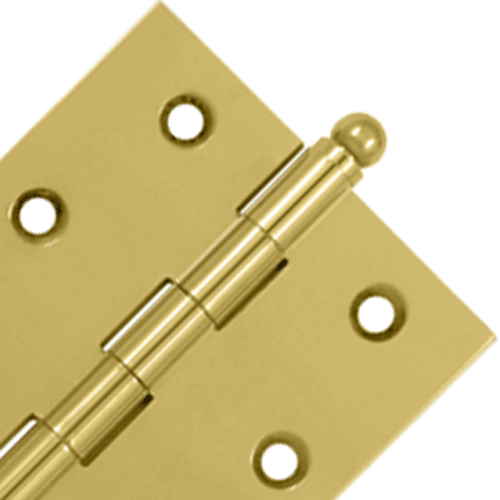 2 1/2 Inch x 2 1/2 Inch Solid Brass Cabinet Hinges (Polished Brass Finish) DELTANA