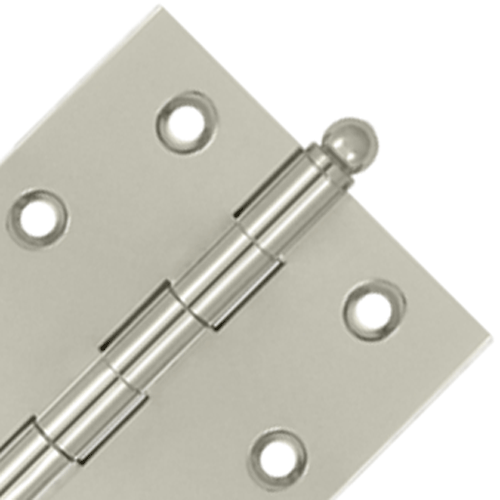 2 1/2 Inch x 2 1/2 Inch Solid Brass Cabinet Hinges (Polished Nickel Finish) DELTANA