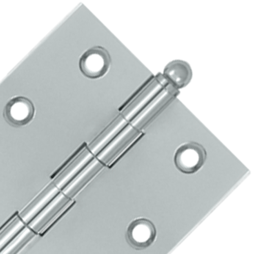 2 1/2 Inch x 2 1/2 Inch Solid Brass Cabinet Hinges (Brushed Chrome Finish) DELTANA