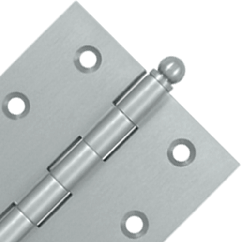 2 1/2 Inch x 2 1/2 Inch Solid Brass Cabinet Hinges (Brushed Chrome Finish) DELTANA