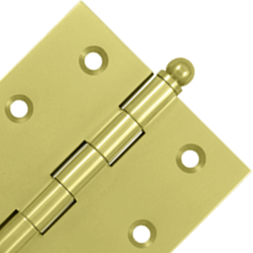 2 1/2 Inch x 2 1/2 Inch Solid Brass Cabinet Hinges (Polished Brass) DELTANA