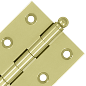 2 1/2 Inch x 2 1/2 Inch Solid Brass Cabinet Hinges (Unlacquered Brass Finish) DELTANA