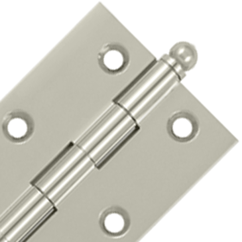 3 Inch x 2 Inch Solid Brass Cabinet Hinges (Polished Nickel Finish) DELTANA