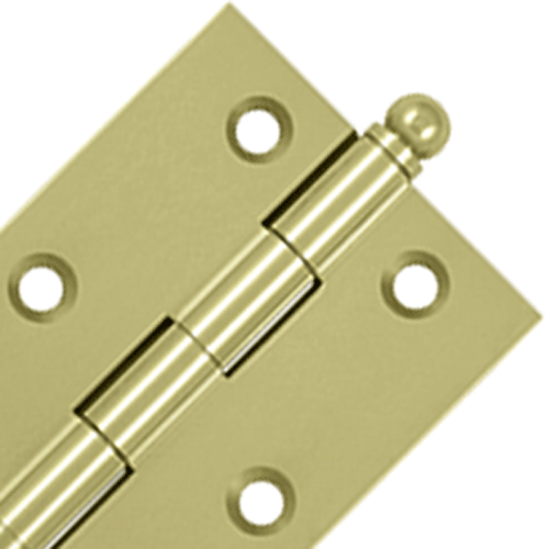 3 Inch x 2 Inch Solid Brass Cabinet Hinges (Unlacquered Brass Finish) DELTANA