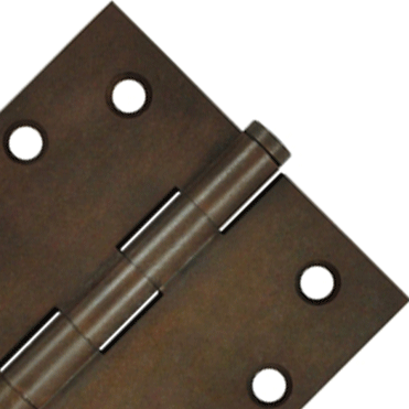 4 X 4 Inch Solid Brass Hinge Interchangeable Finials (Square Corner, Bronze Rust Finish) DELTANA