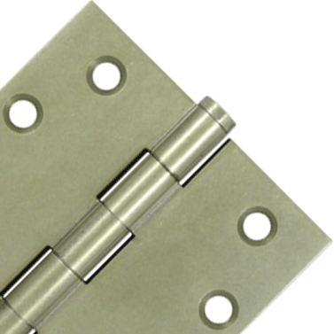 4 X 4 Inch Solid Brass Hinge Interchangeable Finials (Square Corner, White Bronze Light Finish) DELTANA