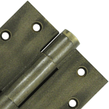 4 1/2 Inch X 4 1/2 Inch Solid Brass Hinge Interchangeable Finials (Bronze Dark Finish) DELTANA