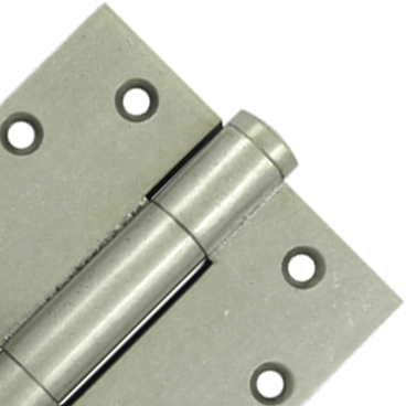 4 1/2 Inch X 4 1/2 Inch Solid Brass Hinge Interchangeable Finials (White Bronze Light Finish) DELTANA