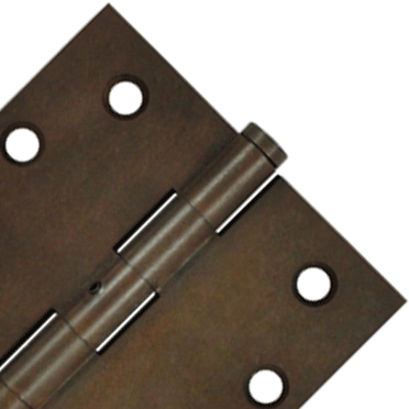 4 Inch X 4 Inch Solid Brass Hinge Interchangeable Finials (Square Corner, Bronze Rust Finish) DELTANA