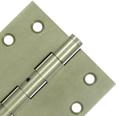 4 Inch X 4 Inch Solid Brass Hinge Interchangeable Finials (Square Corner, White Bronze Light Finish) DELTANA