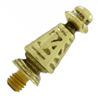 1 7/16 Inch Solid Brass Ornate Hinge Finial (Polished Brass Finish) DELTANA