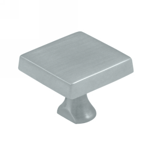 1 Inch Deltana Solid Brass Square Knob (Brushed Chrome Finish) DELTANA