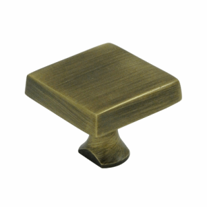 1 Inch Deltana Solid Brass Square Knob (Antique Brass Finish) DELTANA