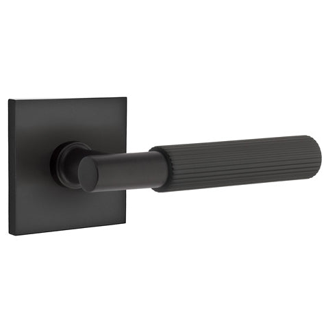 Emtek T-Bar Straight Knurled Lever With Square Rosette (Several Finishes Available) EMTEK