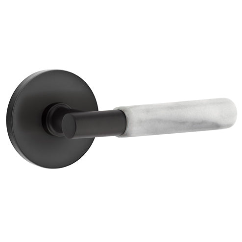 Emtek T-Bar White Marble Lever With Disk Rosette (Several Finishes Available) EMTEK